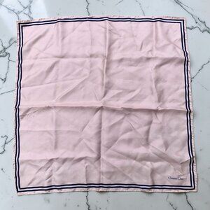 Christian Dior Vintage Pink Silk Handkerchief